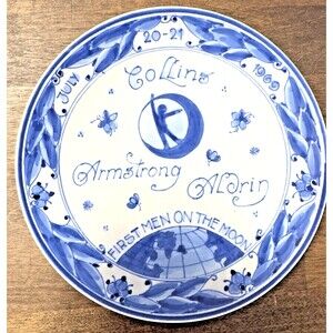 Royal Delft 1969 Apollo 11 Moon Landing Plate RARE English Version